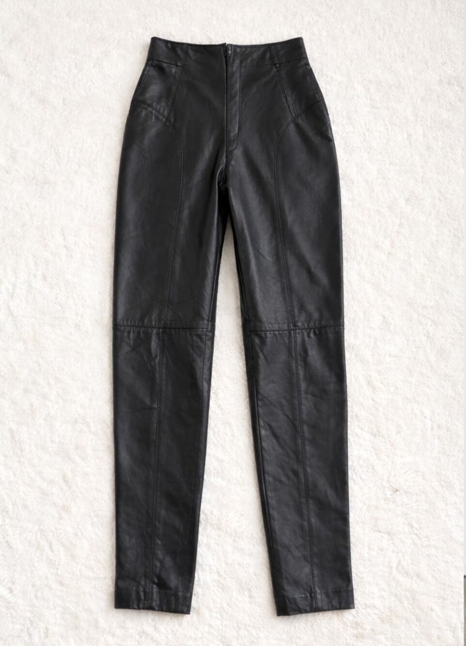 Vintage 90s Michael Hoban North Beach Leather Pull On Pants Black